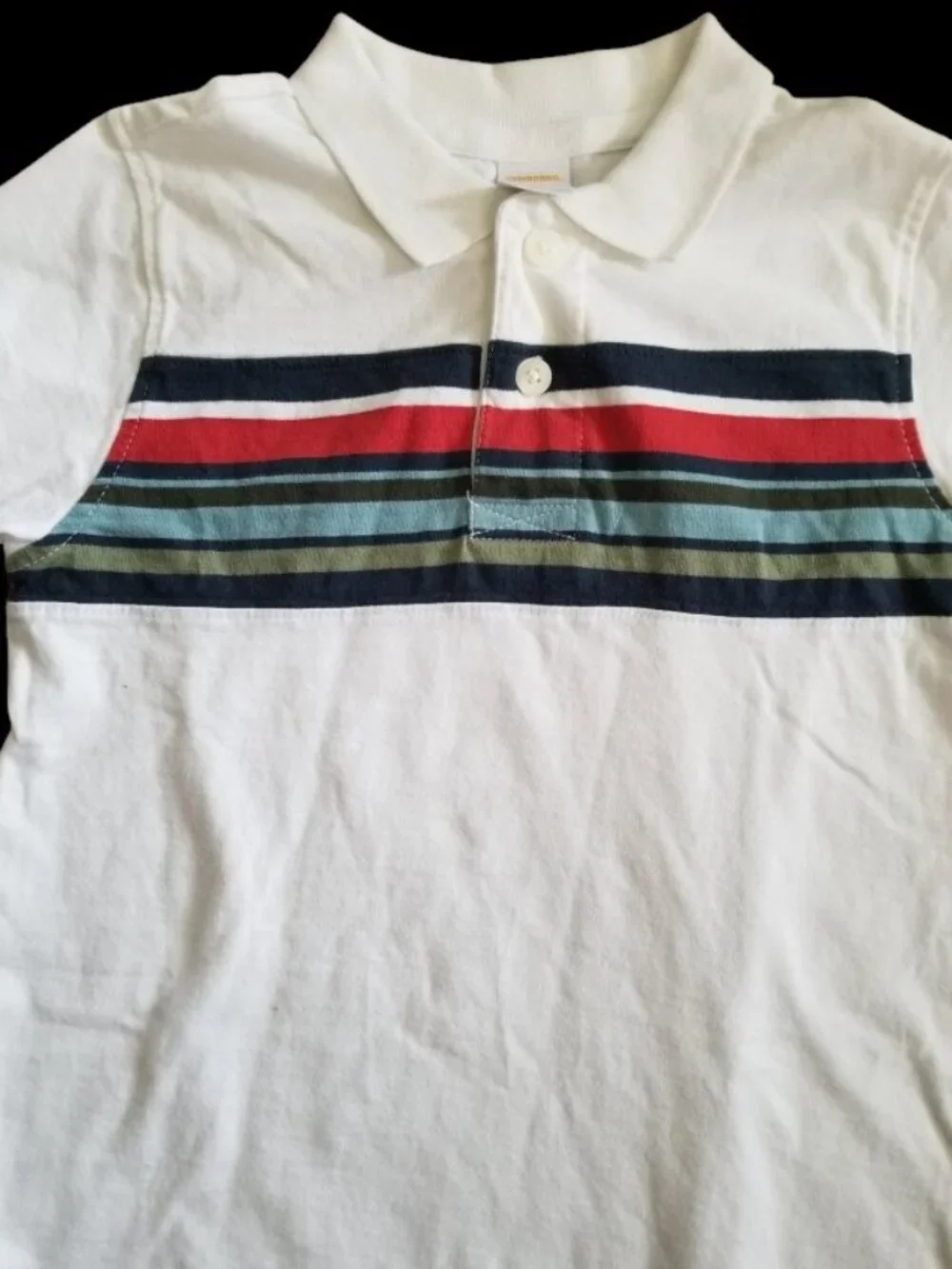 GYMBOREE White with Stripes Short Sleeved Polo Top Boys Size 5